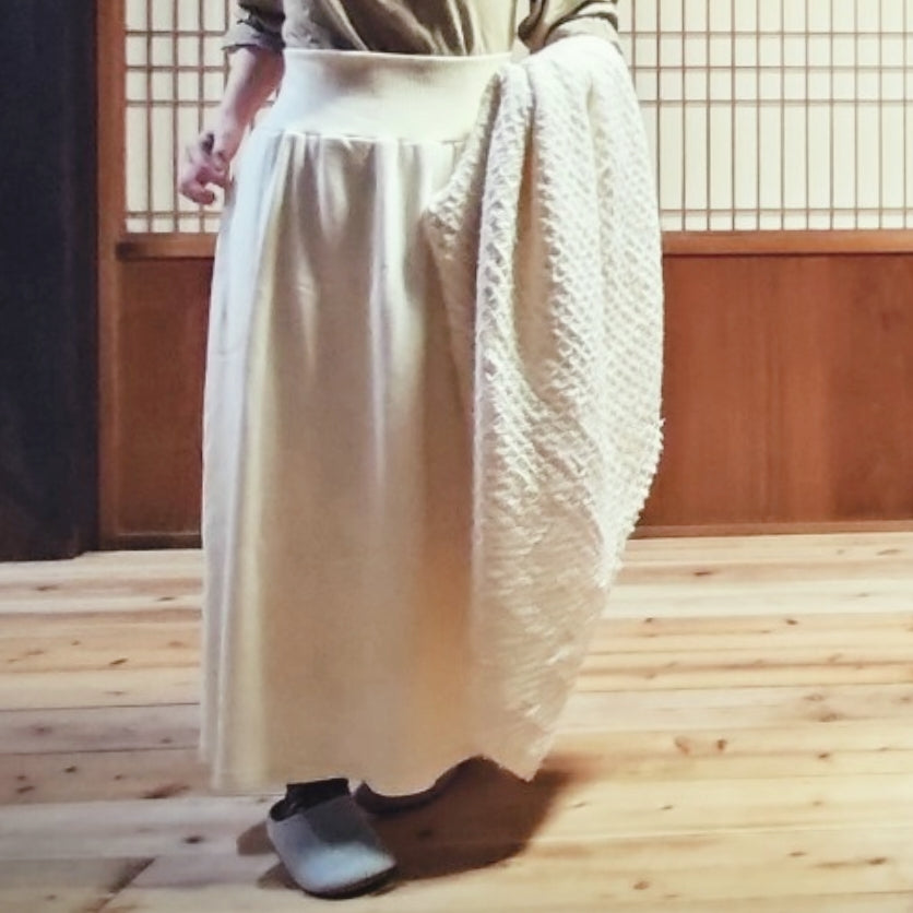 腹巻きスカート リラックスルームウェア スエット 着丈オーダー 和綿 オーガニックコットン わたからつむぐ